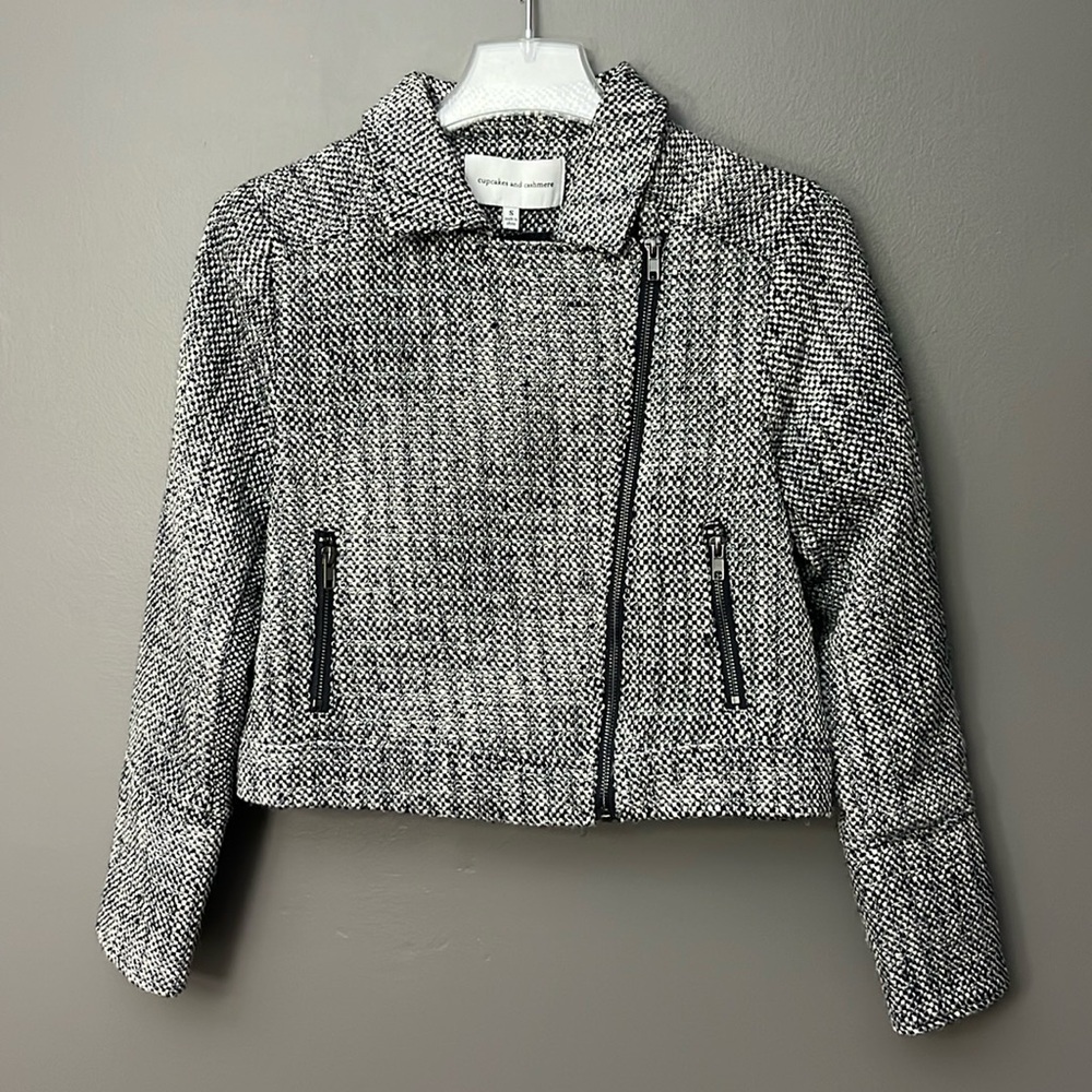 New with tag Cupcakes & Cashmere Moto Zip Jacket Coat - Size S - NWT